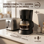 AronClix Cafetera de Goteo de Acero Inoxidable 600W