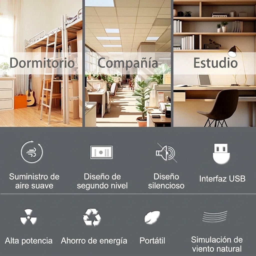AlmíGuin Ventilador de Pie Sin Aspas Silencioso USB