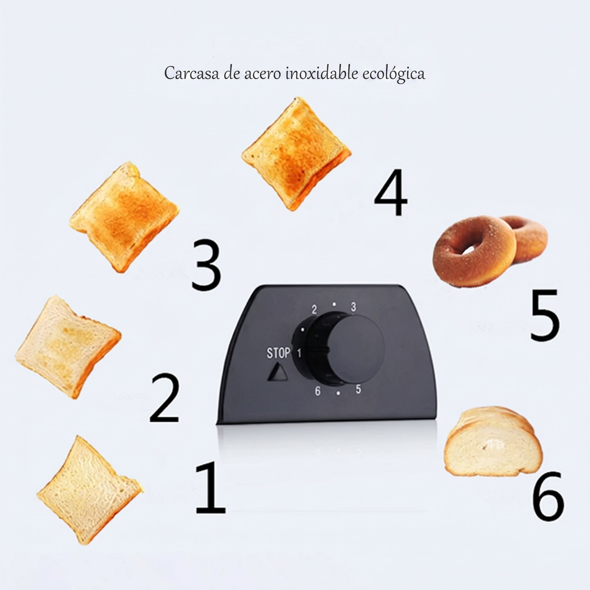 Bitáscala Tostadora de Pan de Acero Inoxidable de Precisión