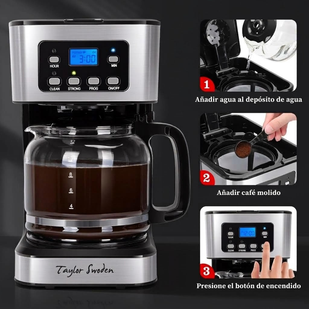 CatyFond Cafetera de Goteo Programable 1.5L