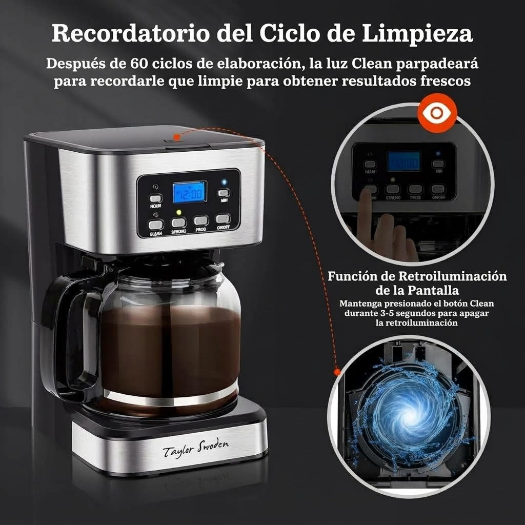 CatyFond Cafetera de Goteo Programable 1.5L