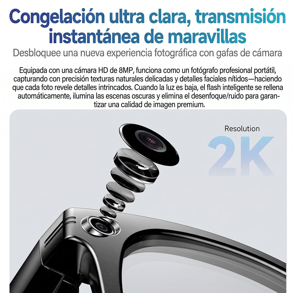 Claviblez Gafas Inteligentes con IA y Cámara Integrada