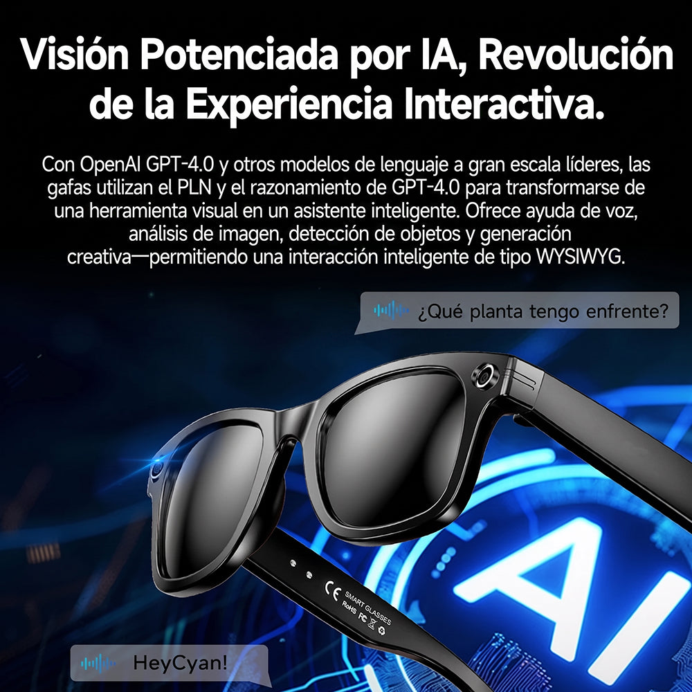 Claviblez Gafas Inteligentes con IA y Cámara Integrada