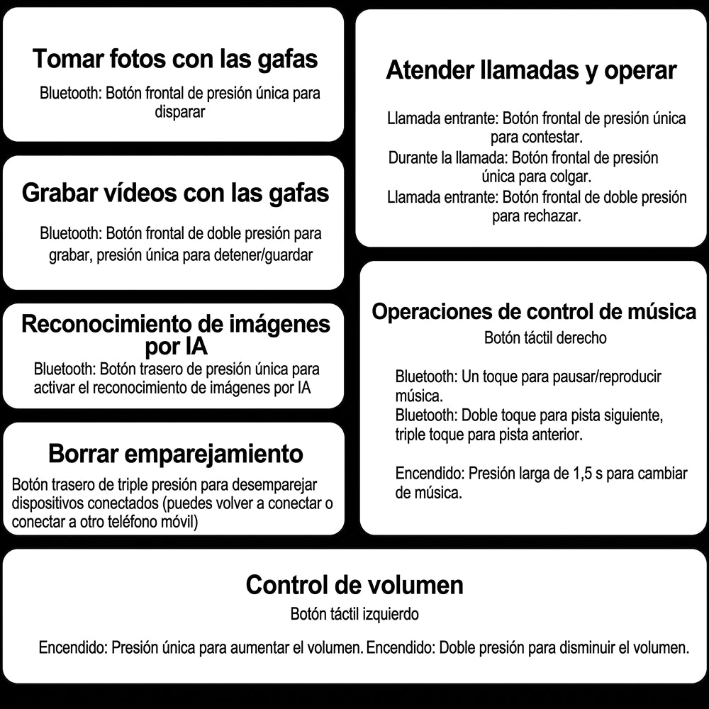 Claviblez Gafas Inteligentes con IA y Cámara Integrada