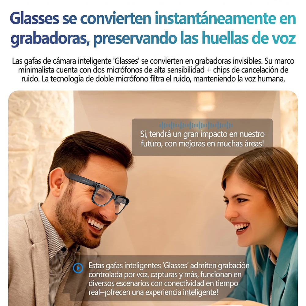 Claviblez Gafas Inteligentes con IA y Cámara Integrada
