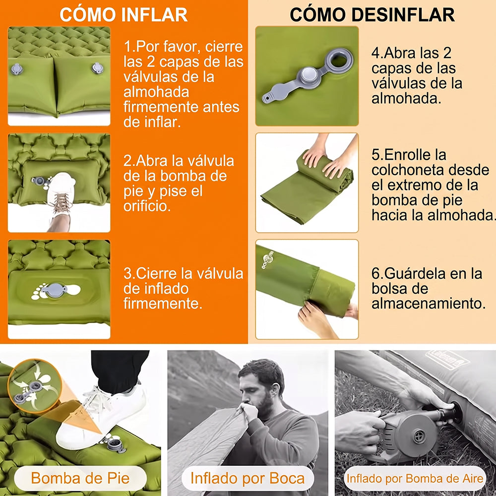 EspliHera Colchón Hinchable Doble de Camping para Parejas