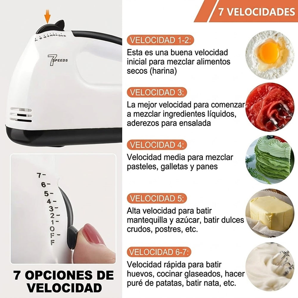 Batidora de Mano Eléctrica FilkMoss 7 Velocidades