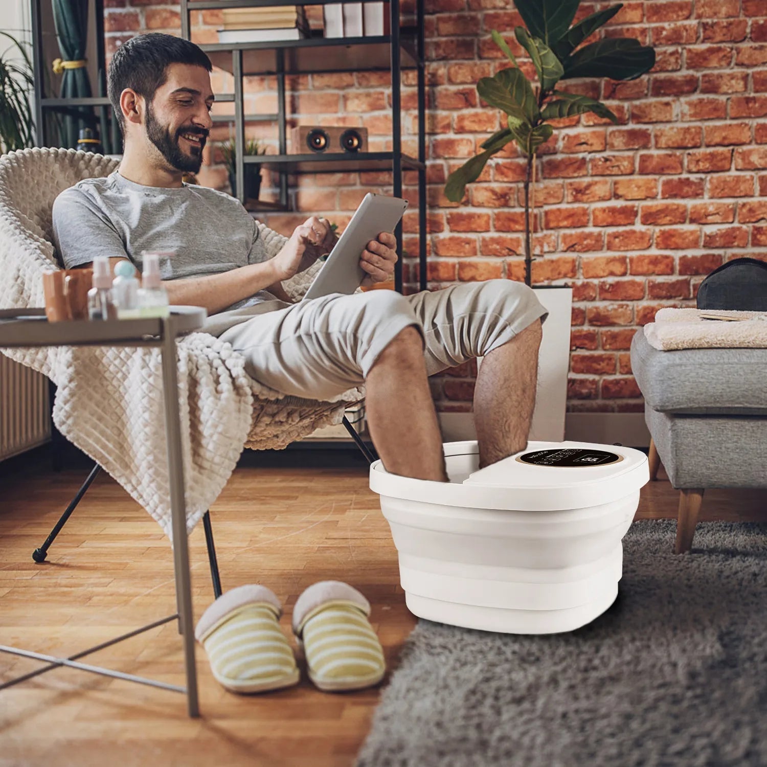 Bañera Hidromasaje para Pies Plegable con Calor PáTiento