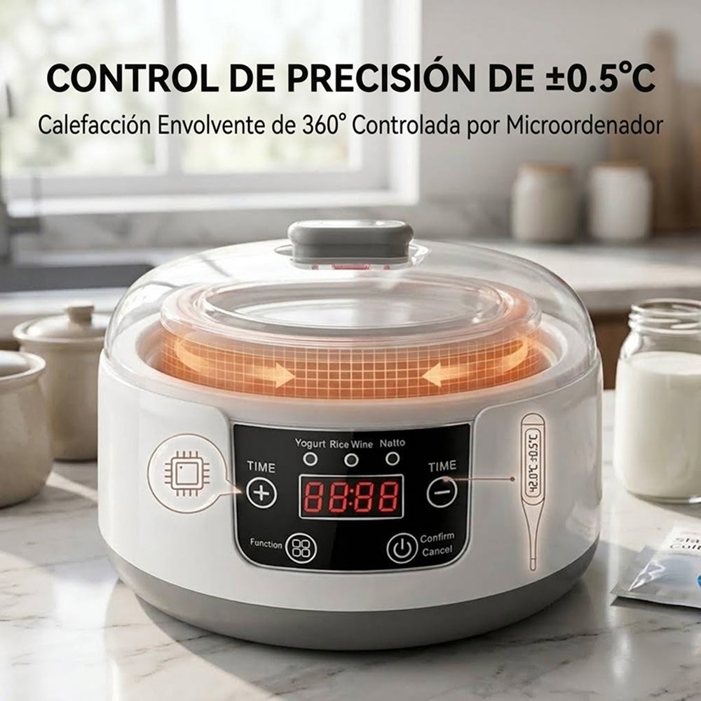 FresDaci Yogurtera y Fermentadora 3 en 1 Automática