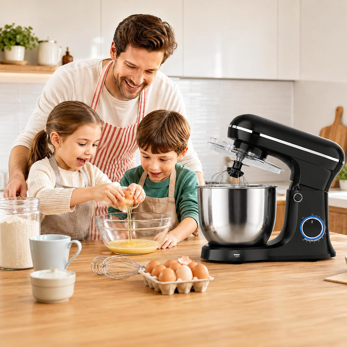 LoenVint Batidora Amasadora 1500W con Tazón de 6QT