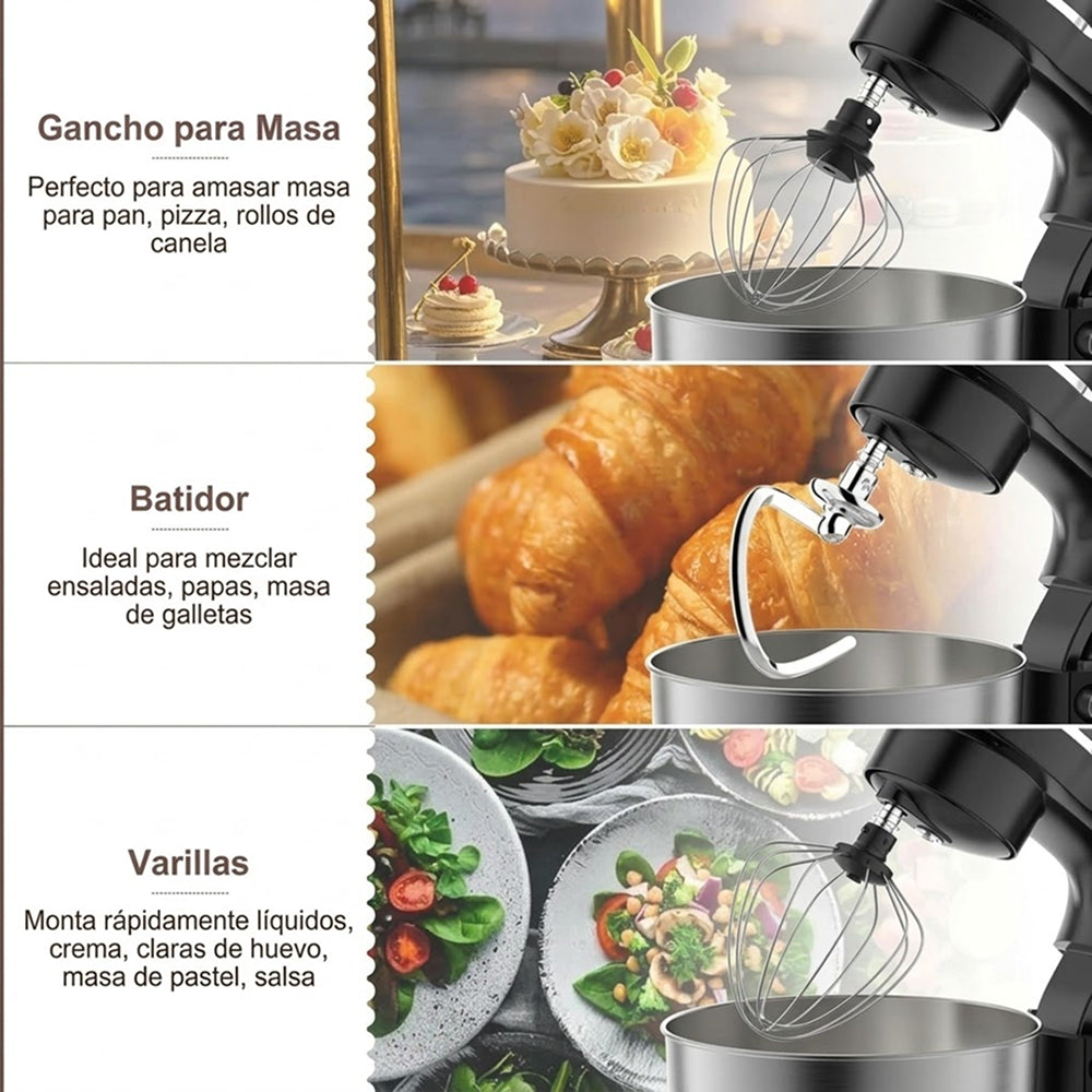 LoenVint Batidora Amasadora 1500W con Tazón de 6QT
