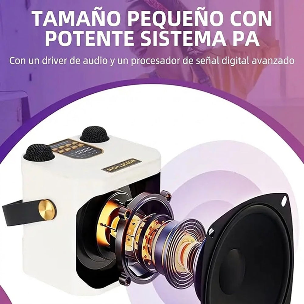 Lucheraña Máquina de Karaoke Portátil Bluetooth con 2 Micrófonos