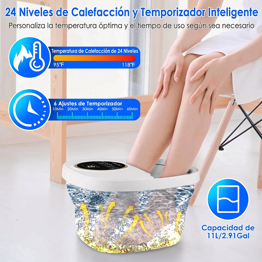 Bañera Hidromasaje para Pies Plegable con Calor PáTiento