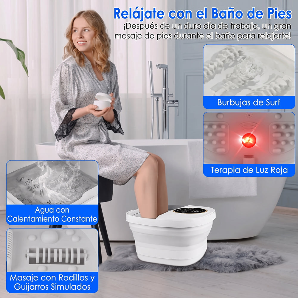 Bañera Hidromasaje para Pies Plegable con Calor PáTiento