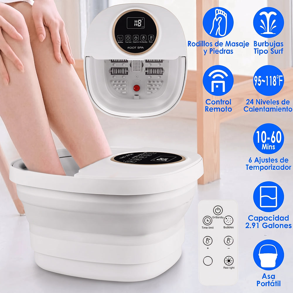 Bañera Hidromasaje para Pies Plegable con Calor PáTiento