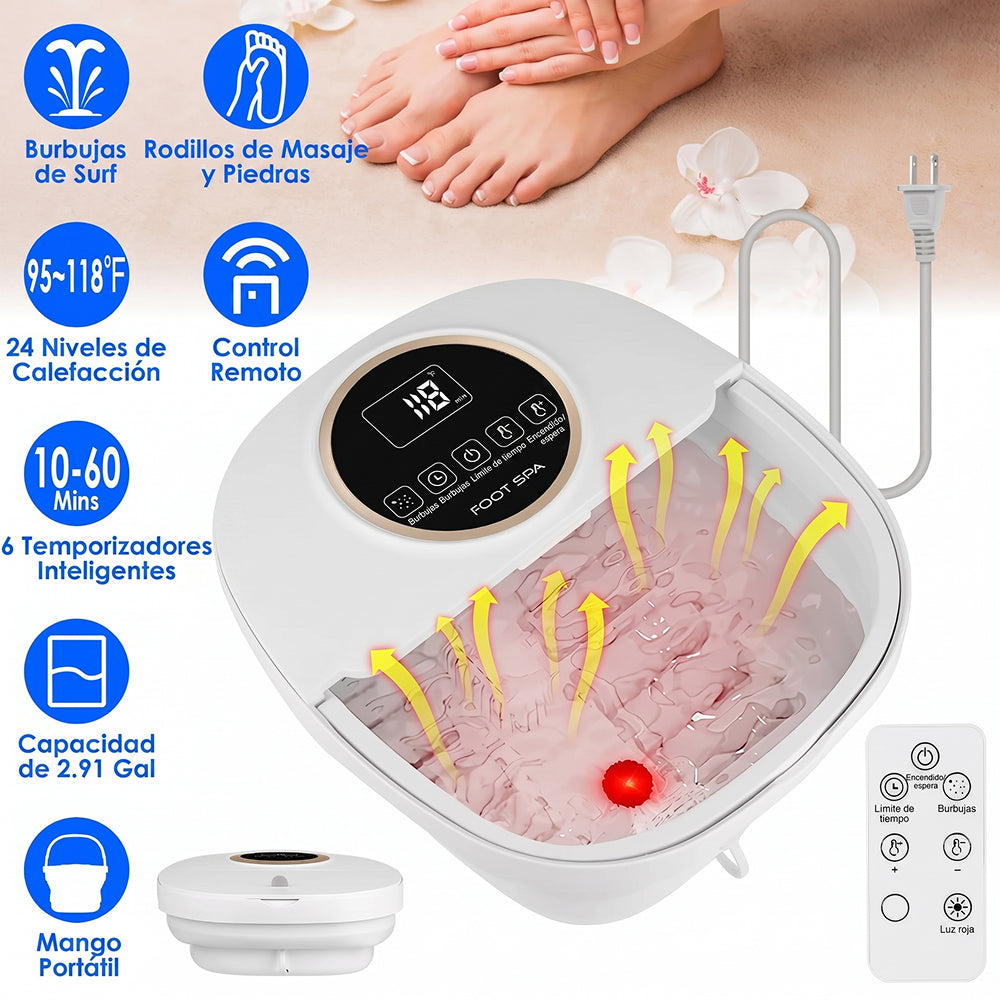 Bañera Hidromasaje para Pies Plegable con Calor PáTiento