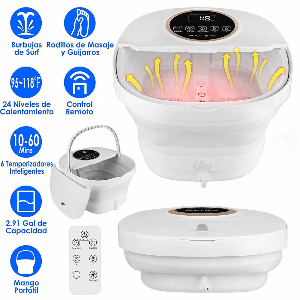 Bañera Hidromasaje para Pies Plegable con Calor PáTiento