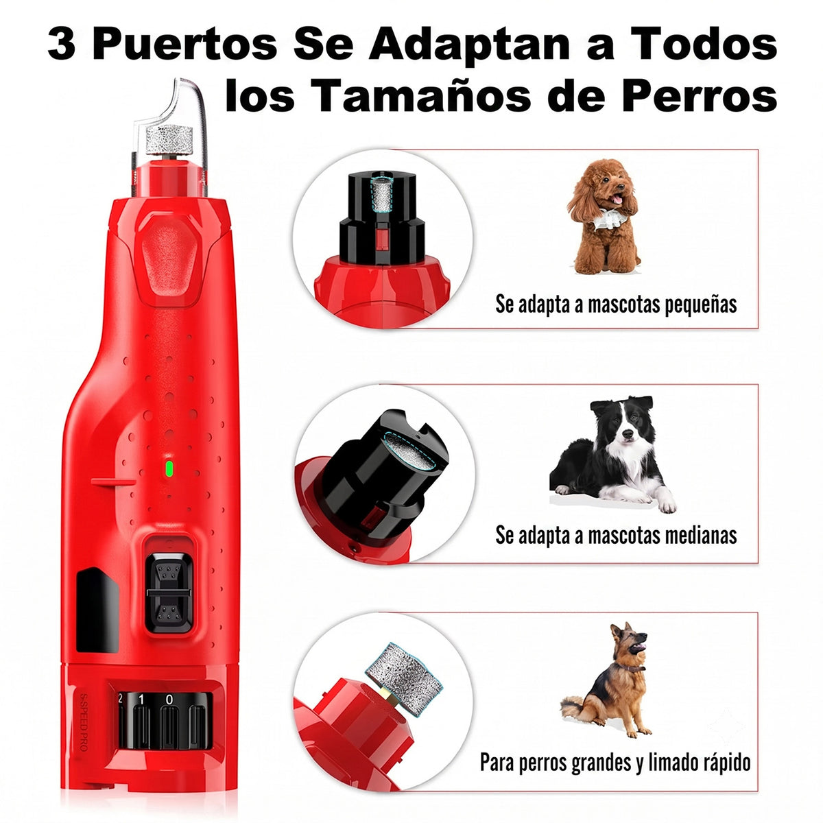 Pedosmía Cortauñas Eléctrico Silencioso con Luz LED para Perros