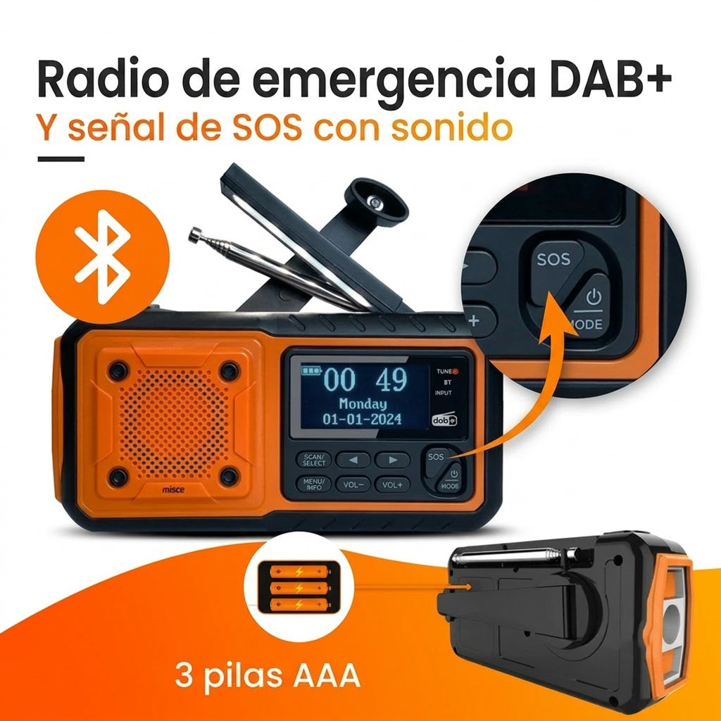 Razóvilla Radio Digital DAB de Emergencia y Batería 5000mAh