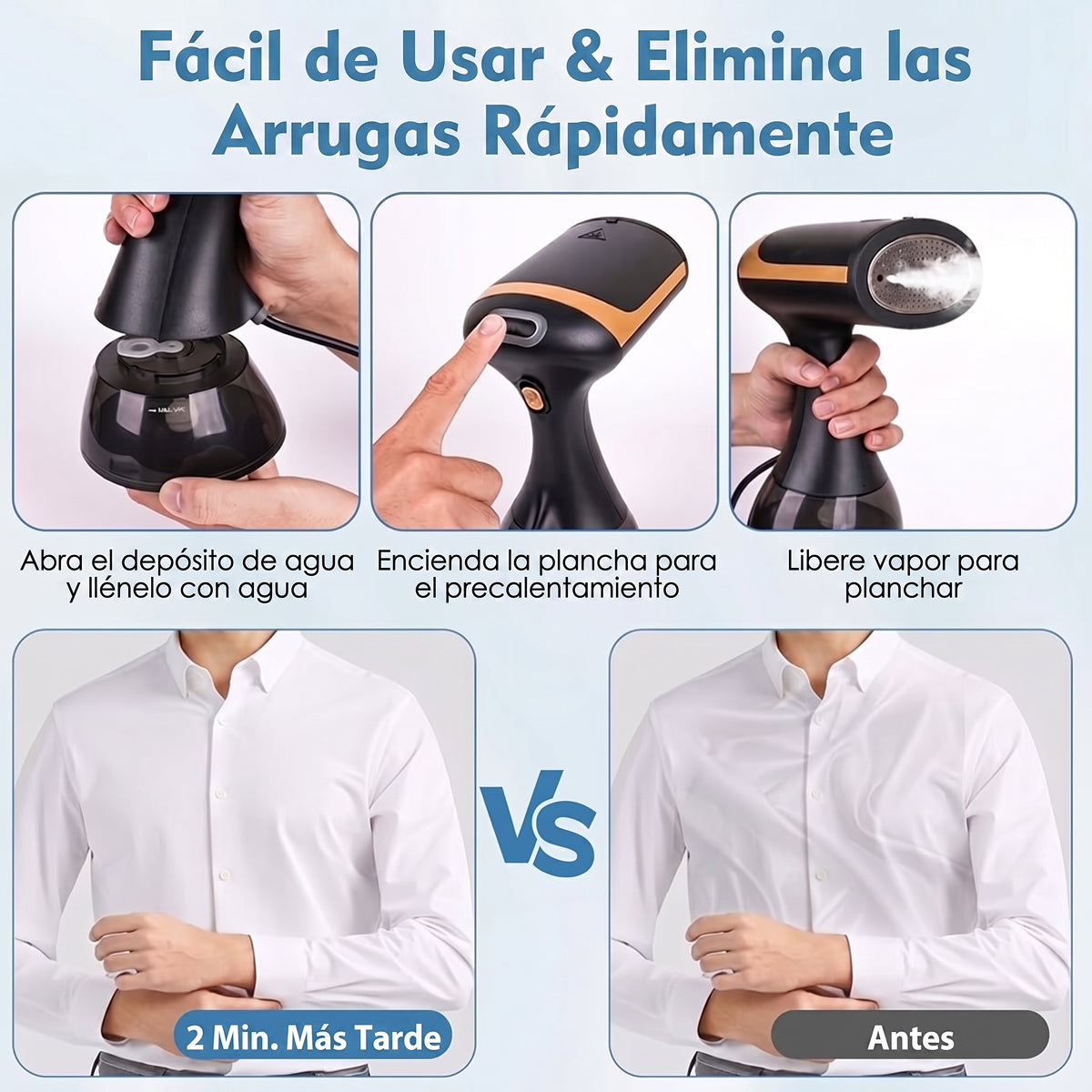Reigasía Plancha de Vapor Portátil Vertical y de Viaje