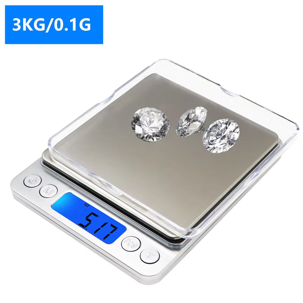 SazóCenit Báscula Digital de Cocina de Precisión 0.1g a 3kg de Acero Cepillado